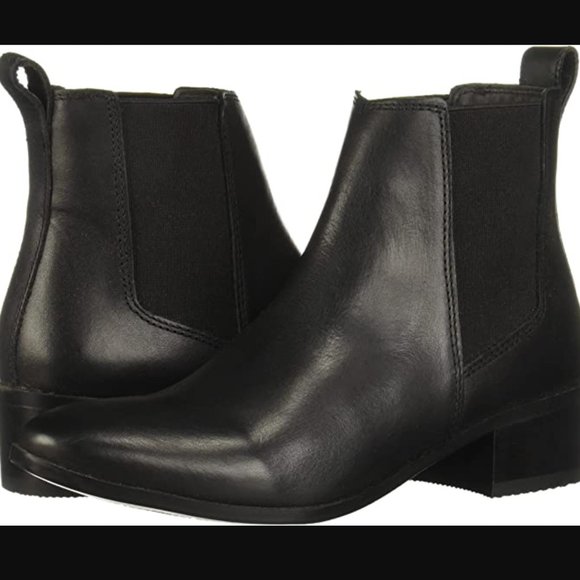Steve Madden Dover Leather Ankle Boots Black - Picture 1 of 8